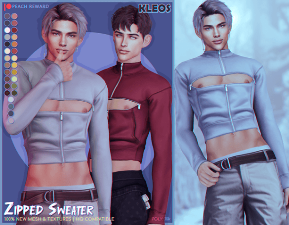 Sims 4 Mod Ripped Sweater Zipped Sweater - Sims 4 Wicked Mods