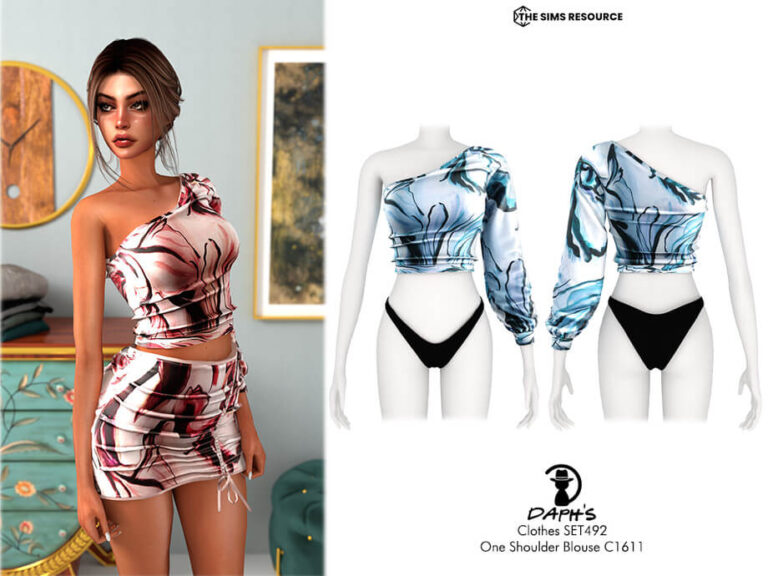 Clothes SET492 - One Shoulder Blouse C1611