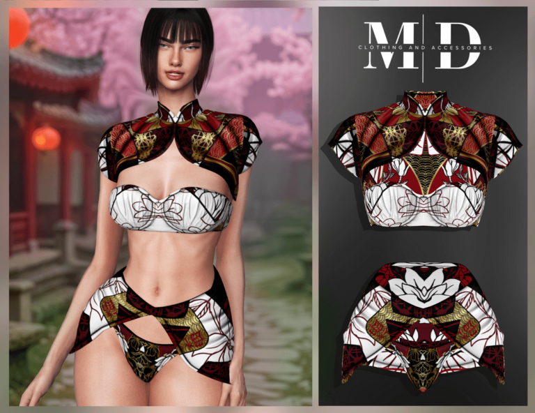 Women's underwear set with Chinese print