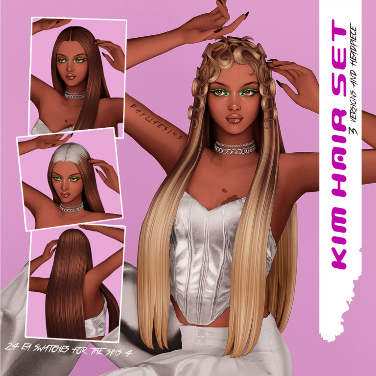 KIM HAIR SET - 3 versions and Headpiece