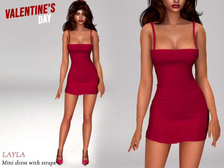 Mini dress with thin straps