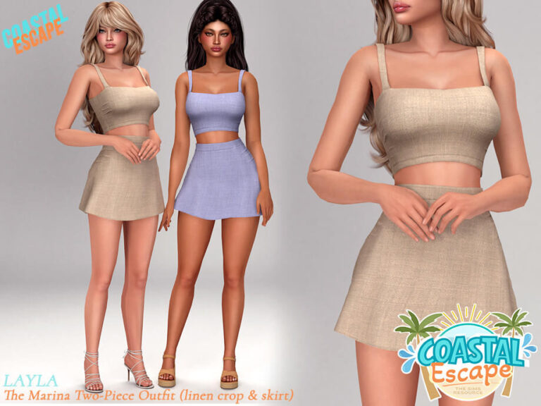 Layla - Coastal Escape - Linen Crop Top and Mini Skirt