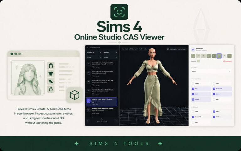 Sims 4 Online Studio CAS Viewer