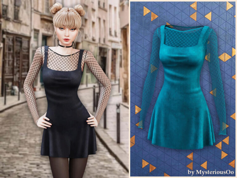 Velvet Mesh Fit Flare Dress – Velvet & Fishnet Dress